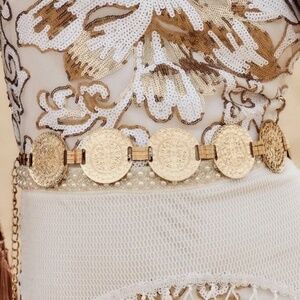 12th Tribe Mercury Gold Metal Belt Size O/SO/S